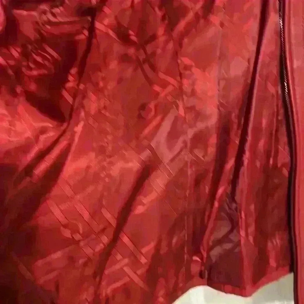 Jones New York Red genuine  Leather Blazer/Jacket coat fitted size small - Picture 6 of 12